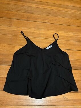 gaze Black V-Neck Spaghetti Strap Cami
